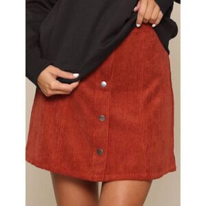 Clarisbelle Rust Corduroy Mini skirt Size Large
